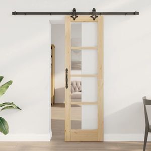 vidaXL Ușă glisantă ORKDAL Natural și Negru 61 x 198, 5 cm imagine