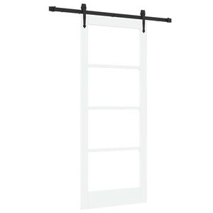 vidaXL Ușă glisantă ORKDAL Alb 83 x 202 cm Lemn masiv de pin și sticlă imagine
