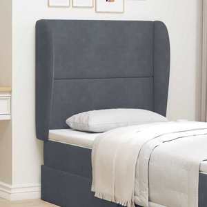 vidaXL Ureche pentru Tăblie Gri Scurt 80 x 23 x 6 cm Catifea imagine