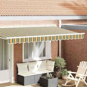vidaXL Înlocuire pentru faldurile de awning Verde și galben Poliester imagine
