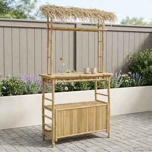 vidaXL Masă de bar exterioară natural 110 x 50 x 209 cm Bambus imagine