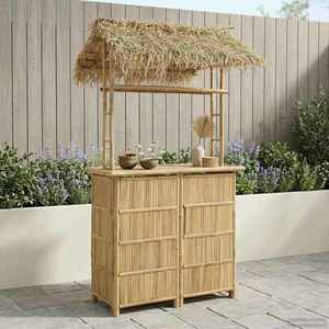 vidaXL Masă de bar exterioară natural 115 x 95 x 215 cm Bambus imagine