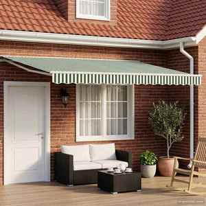 vidaXL Cort electric retractabil Verde și alb 5 x 3 m imagine