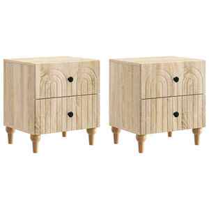 vidaXL Dulap de noapte cu sertar 2 pcs Stejar Sonoma 43 x 34, 5 x 48 cm imagine