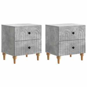 vidaXL Dulap de noapte cu sertar 2 pcs Gri Beton 43 x 34, 5 x 48 cm imagine