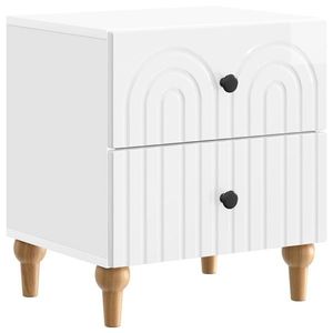 vidaXL Dulap de noapte cu sertar Alb foarte lucios 43 x 34, 5 x 48 cm imagine