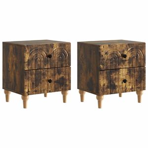 vidaXL Dulap de noapte 2 pcs Stejar fumuriu 43 x 34, 5 x 48 cm imagine
