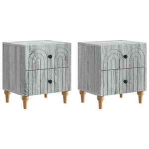 vidaXL Dulap de noapte cu sertar 2 pcs Sonoma gri 43 x 34, 5 x 48 cm imagine