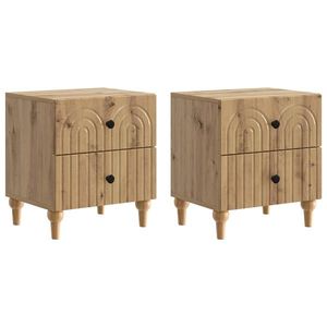 vidaXL Dulap de noapte 2 pcs Stejar Artizanal 43 x 34, 5 x 48 cm imagine