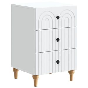 vidaXL Dulap de noapte cu sertar Alb 43x 41 x 66, 5 cm Lemn prelucrat imagine