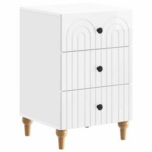 vidaXL Dulap de noapte cu sertar Alb foarte lucios 43x 41 x 66, 5 cm imagine