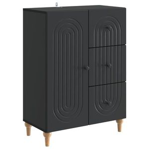 vidaXL Bufet cu sertar Negru 66 x 34, 5 x 90 cm Lemn prelucrat imagine