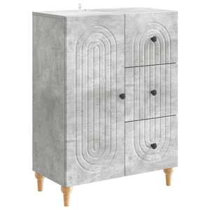 vidaXL Bufet cu sertar Gri Beton 66 x 34, 5 x 90 cm Lemn prelucrat imagine