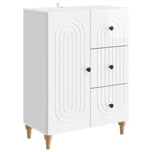 vidaXL Bufet Alb foarte lucios 66 x 34, 5 x 90 cm Lemn prelucrat imagine