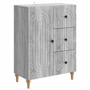 vidaXL Bufet cu sertar Sonoma gri 66 x 34, 5 x 90 cm Lemn prelucrat imagine