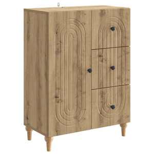 vidaXL Bufet Stejar Artizanal 66 x 34, 5 x 90 cm Lemn prelucrat imagine