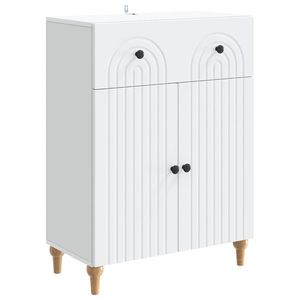 vidaXL Bufet cu sertar Alb 66 x 34, 5 x 90 cm Lemn prelucrat imagine