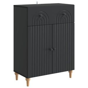 vidaXL Bufet cu sertar Negru 66 x 34, 5 x 90 cm Lemn prelucrat imagine