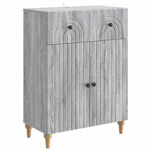 vidaXL Bufet cu sertar Sonoma gri 66 x 34, 5 x 90 cm Lemn prelucrat imagine