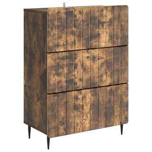 vidaXL Dulap cu sertare Stejar fumuriu 66 x 34, 5 x 92 cm imagine