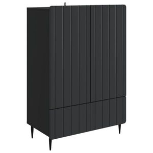 vidaXL Bufet cu sertar Negru 66 x 34, 5 x 97 cm Lemn prelucrat imagine