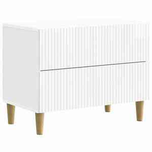 vidaXL Dulap de noapte cu sertar Alb foarte lucios 62 x 34, 5 x 48 cm imagine