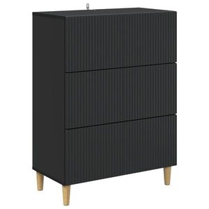 vidaXL Dulap cu sertare Negru 66 x 34, 5 x 90 cm Lemn prelucrat imagine