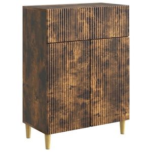 vidaXL Bufet cu sertar Stejar fumuriu 66 x 34, 5 x 90 cm Lemn prelucrat imagine