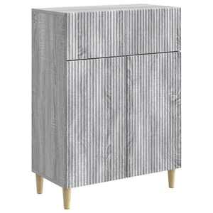 vidaXL Bufet cu sertar Sonoma gri 66 x 34, 5 x 90 cm Lemn prelucrat imagine