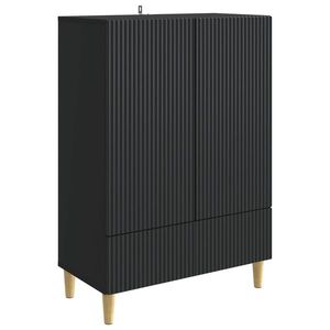 vidaXL Bufet cu sertar Negru 66 x 34, 5 x 95 cm Lemn prelucrat imagine