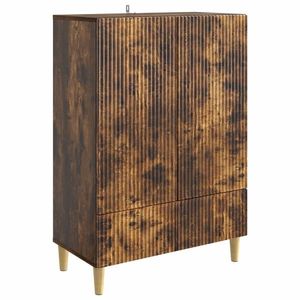 vidaXL Bufet cu sertar Stejar fumuriu 66 x 34, 5 x 95 cm Lemn prelucrat imagine