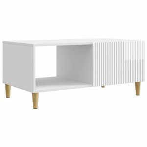 vidaXL Masă de cafea Alb foarte lucios 90 x 50 x 40 cm Lemn prelucrat imagine