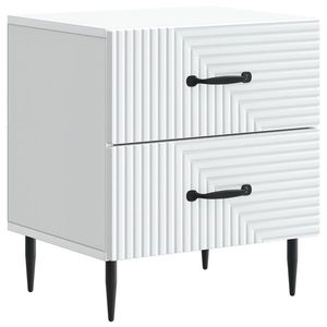 vidaXL Dulap de noapte Alb 43 x 34, 5 x 47, 5 cm Lemn prelucrat imagine