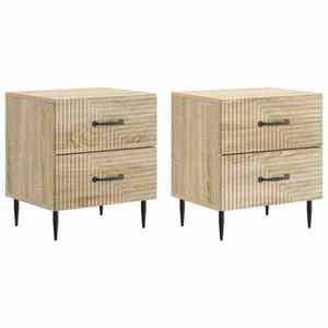 vidaXL Dulap de noapte 2 pcs Stejar Sonoma 43 x 34, 5 x 47, 5 cm imagine