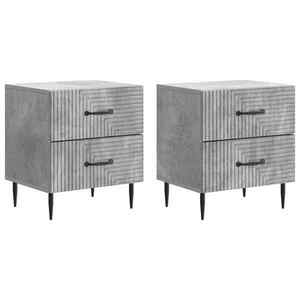 vidaXL Dulap de noapte cu sertar 2 pcs Gri Beton 43 x 34, 5 x 47, 5 cm imagine