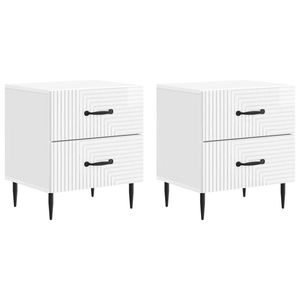 vidaXL Dulap de noapte 2 pcs Alb foarte lucios 43 x 34, 5 x 47, 5 cm imagine