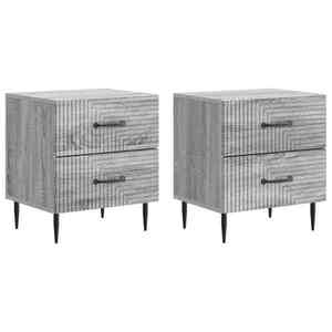 vidaXL Dulap de noapte cu sertar 2 pcs Sonoma gri 43 x 34, 5 x 47, 5 cm imagine