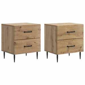 vidaXL Dulap de noapte 2 pcs Stejar Artizanal 43 x 34, 5 x 47, 5 cm imagine