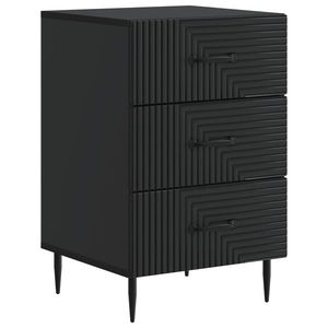vidaXL Dulap de noapte Negru 43 x 41 x 66, 5 cm Lemn prelucrat imagine