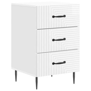 vidaXL Dulap de noapte cu sertar Alb foarte lucios 43 x 41 x 66, 5 cm imagine