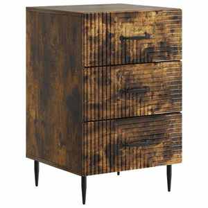 vidaXL Dulap de noapte Stejar fumuriu 43 x 41 x 66, 5 cm Lemn prelucrat imagine