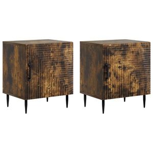 vidaXL Dulap de noapte 2 pcs Stejar fumuriu 43 x 34, 5 x 50 cm imagine
