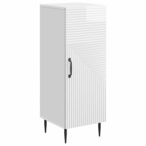 vidaXL Bufet Alb foarte lucios 33 x 34, 5 x 89, 5 cm Lemn prelucrat imagine