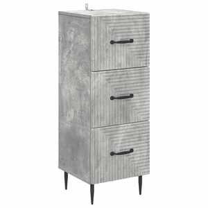 vidaXL Dulap cu sertare Gri Beton 33 x 34, 5 x 89, 5 cm Lemn prelucrat imagine