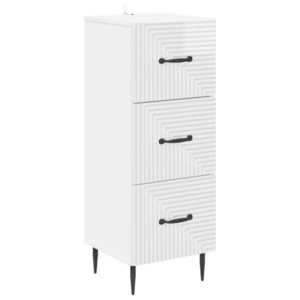 vidaXL Dulap cu sertare Alb foarte lucios 33 x 34, 5 x 89, 5 cm imagine