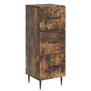 vidaXL Dulap cu sertare Stejar fumuriu 33 x 34, 5 x 89, 5 cm imagine