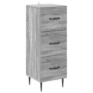 vidaXL Dulap cu sertare Sonoma gri 33 x 34, 5 x 89, 5 cm Lemn prelucrat imagine