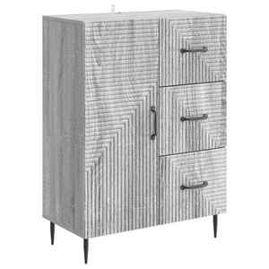 vidaXL Bufet cu sertar Sonoma gri 66 x 34, 5 x 89, 5 cm Lemn prelucrat imagine