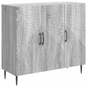 vidaXL Bufet Sonoma gri 89 x 34, 5 x 80 cm Lemn prelucrat imagine