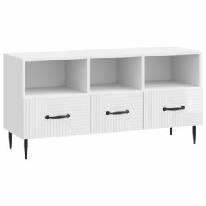 vidaXL Cabinet TV Alb foarte lucios 102 x 34, 5 x 50 cm Lemn prelucrat imagine